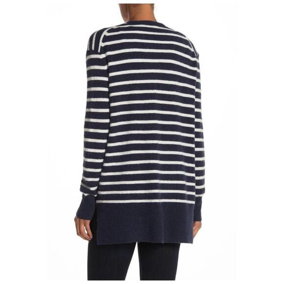 Madewell Cozy Walker Merino Alpaca Blend Open Front Cardigan Size XS Blue Cream - Picture 4 of 9